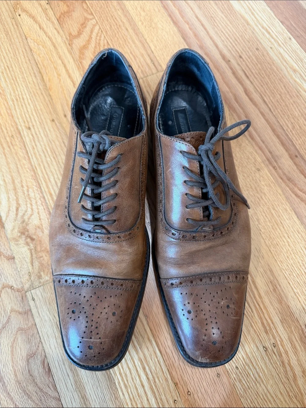 Gordon Rush Men's Tan Leather Brogue Oxford Shoes